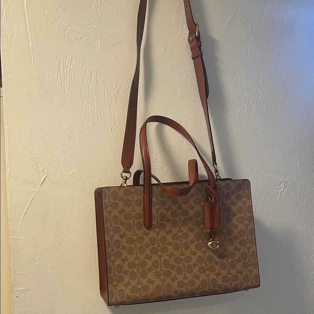 Coach Brown and Tan Tote Bag